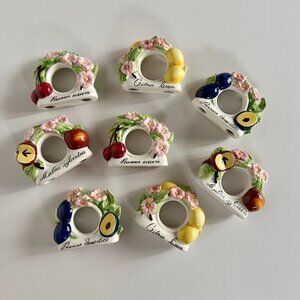 Villeroy & Boch Napkin Rings French Garden Fruit Set 8 Porcelain